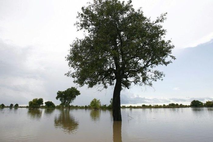 Bagre Dam is located on the White Volta river (pictured in 2007) that begins in Burkina Faso and which converges with the Black Volta downstream and feeds into Lake Volta in southern Ghana