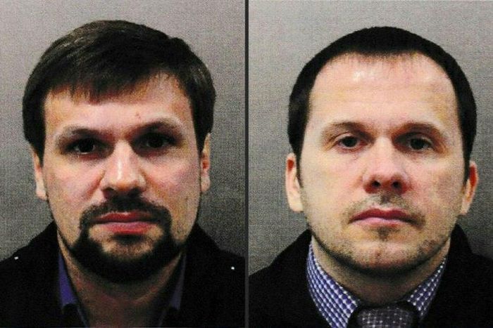 British authorities have identified the two Russian suspects it would like to question over the nerve agent attack as Ruslan Boshirov (left) and Alexander Petrov