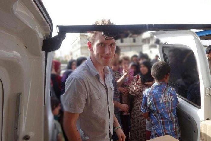 A picture released by the Kassig family on October 4, 2014 shows Peter Kassig somewhere along the Syria border between late 2012 and autumn 2013