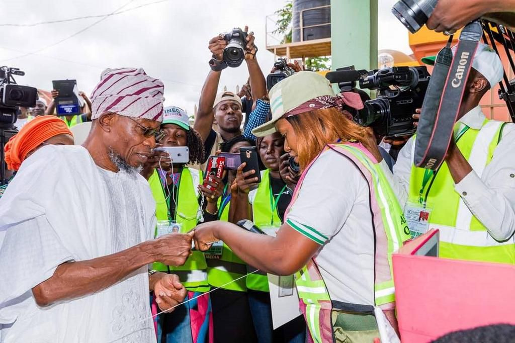 Gov Aregbesola casting his vote