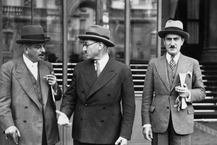 French wartime Vichy regime prime minister Pierre Laval, pictured on the right in 1939, claimed he was "convinced that the Jews were being deported to Poland to create a Jewish state"