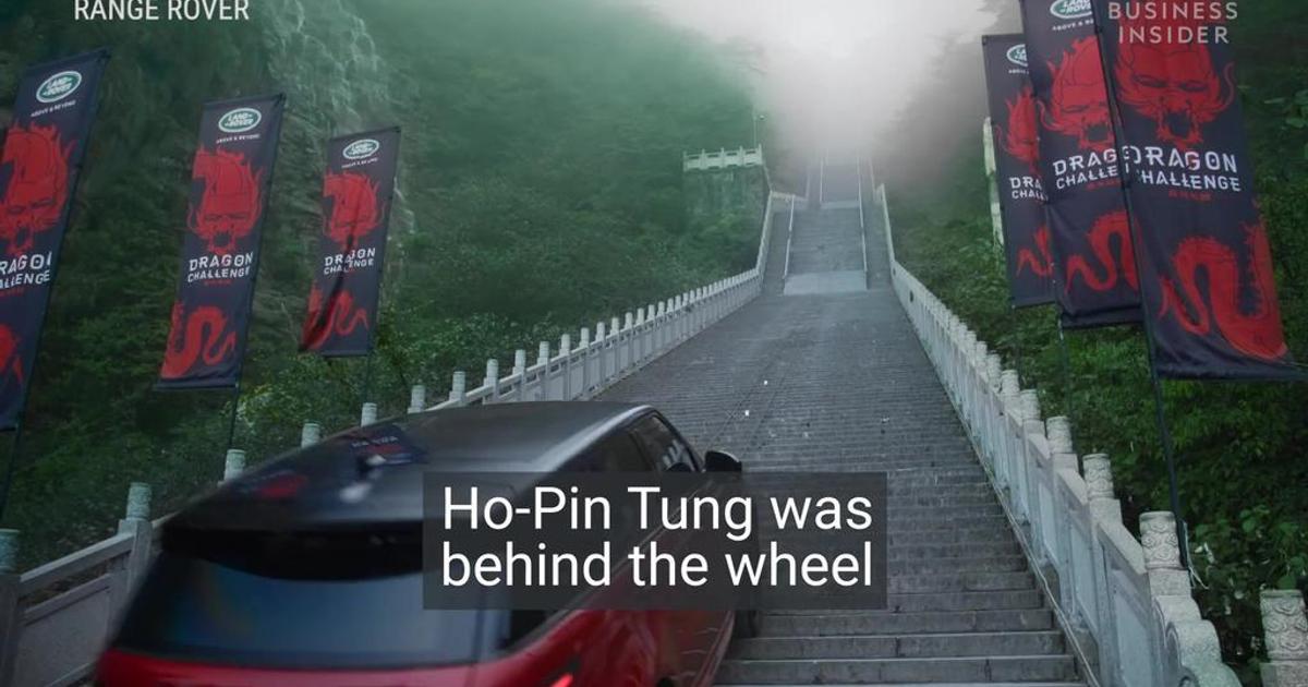 Watch this hybrid Range Rover climb 999 steps at a 45-degree angle up a ...