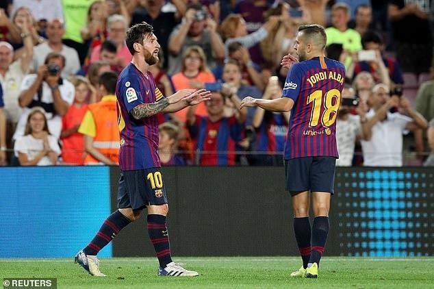 Lionel Messi and Jordi Alba