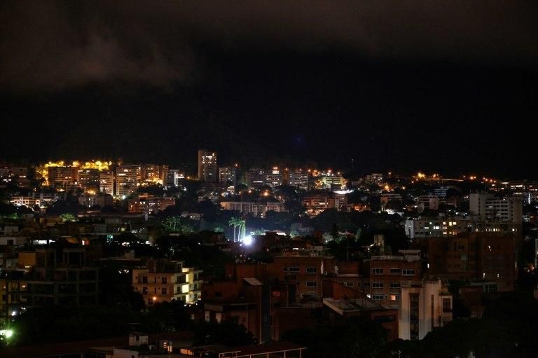 View of Caracas by night - the skyline is darker and darker as more and more apartments are abandoned