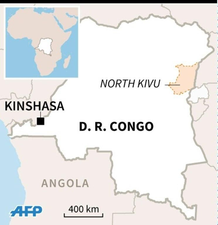 Map of DR Congo locating North Kivu