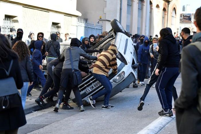 Protests erupted in several cities in France over education reforms