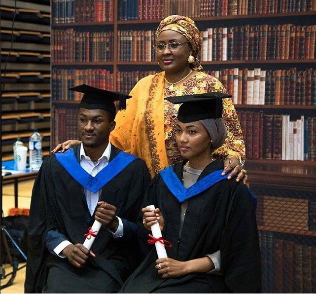 Aisha Buhari with the children