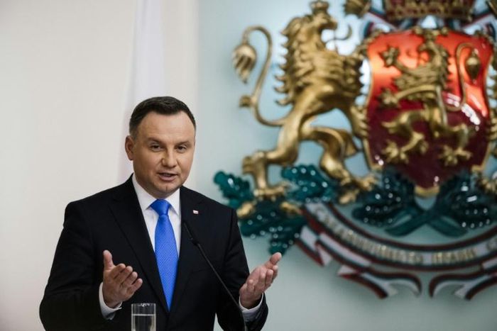 Poland's President Andrzej Duda, pictured November 2018, told miners in the south of the heavily coal-reliant country that as long as he is in office, he "won't allow for anyone to murder Polish mining"