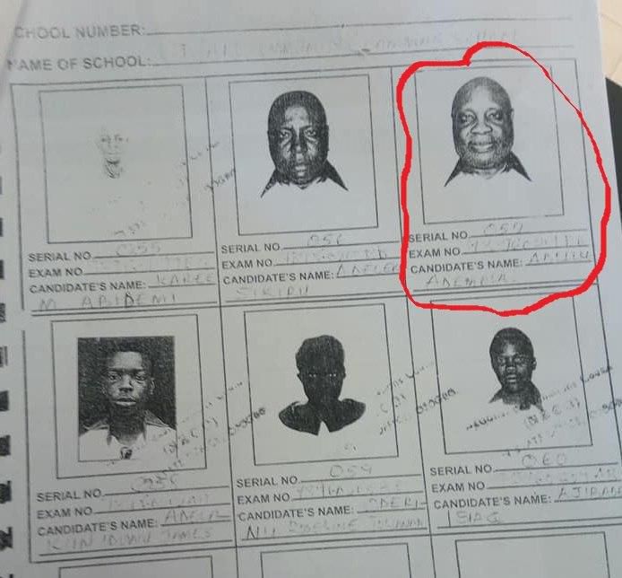 Senator Ademola Adeleke on the NECO Album for students of Ojo/Aro Community High School in Osun State