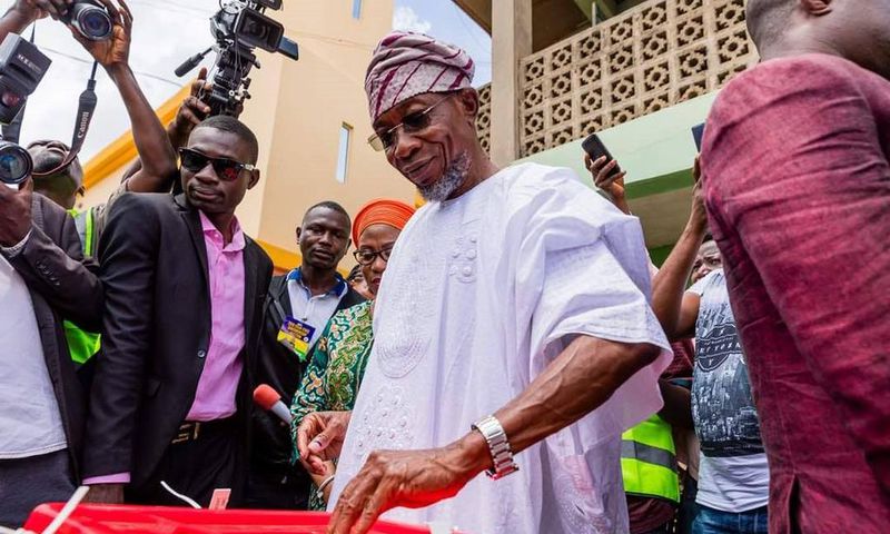 Gov Aregbesola casting his vote 