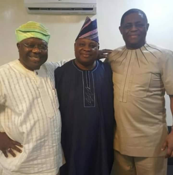 L-R: Senator Iyiola Omisore, Senator Ademola Adeleke, Femi Fani-Kayode