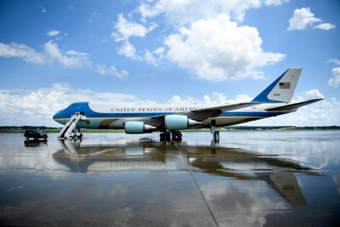 Air Force One -- seen here at Andrews Air Force Base in Maryland on August 31, 2018 -- has been sent to Texas to transport the casket of late president George H.W. Bush to Washington for a series of memorial services