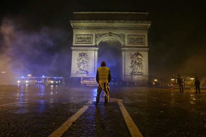 Police detained a total of 412 people during the worst clashes in decades in the centre of Paris