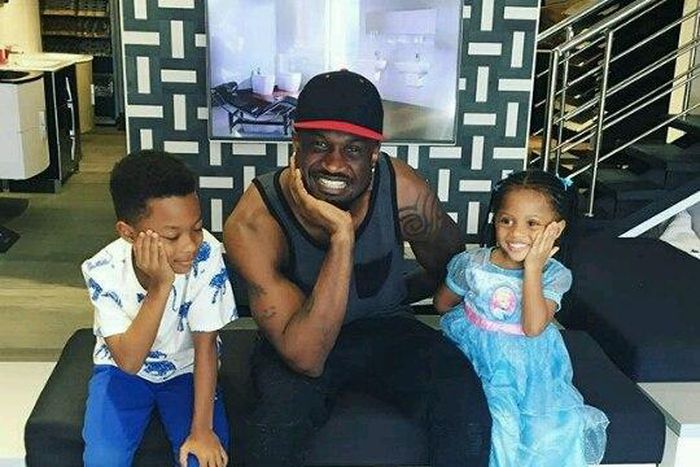 Peter Okoye and kids, Cameron and Aliona