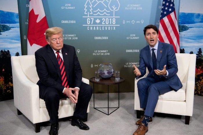 Canadian Prime Minister Justin Trudeau, right, is seeking assurances that the US won't, after signing a new NAFTA deal, turn around and hit Canada with punitive auto tariffs