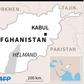 Map locating Helmand, site of deadly US military bombing.