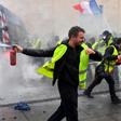 Yellow Vests protesters clash with riot police forces during a demonstration against rising oil prices and living costs in Bordeaux, southwestern France, on December 1, 2018
