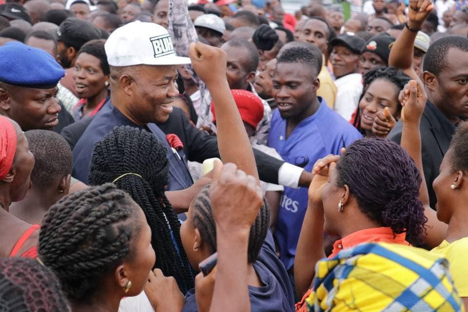 Akpabio storms rally with Buhari’s official portrait