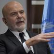 Michel Forst, UN Special Rapporteur on the situation of human rights defenders, speaks during an interview with AFP in Bogota on December 3, 2018