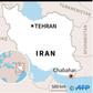 Map of Iran locating bomb attack in Chabahar.
