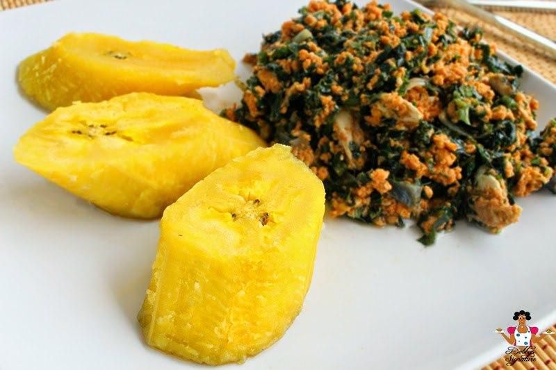Boiled plantain and egg