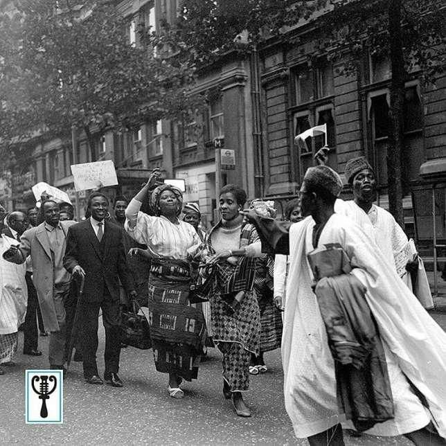 The photo shows Nigerians celebrating the first ever Independence day in London (Credit - The Guardian)