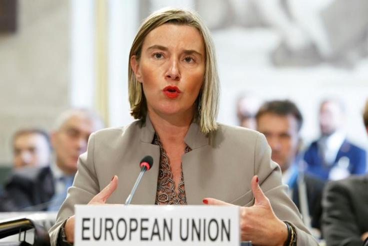 EU diplomatic chief Federica Mogherini warned that Europe did not want to become a battlefield for global powers once again, like during the Cold War