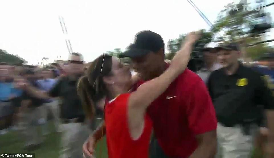 Erica Herman and Tiger Woods
