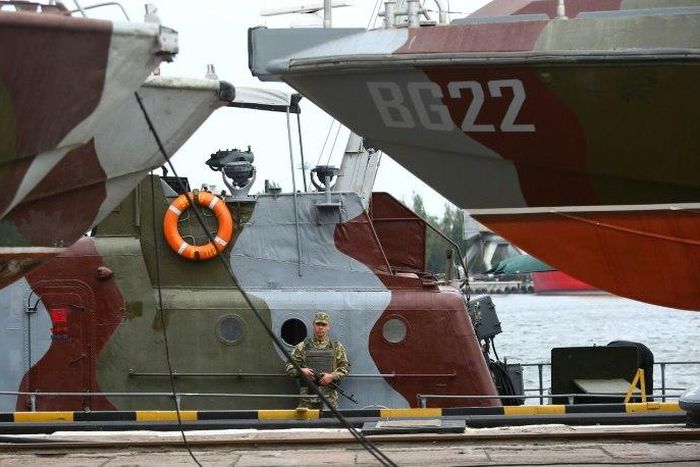 The Sea of Azov is a key strategic and commercial zone between Russia and Ukraine, which has patrol boats, pictured, at the port of Mariupol