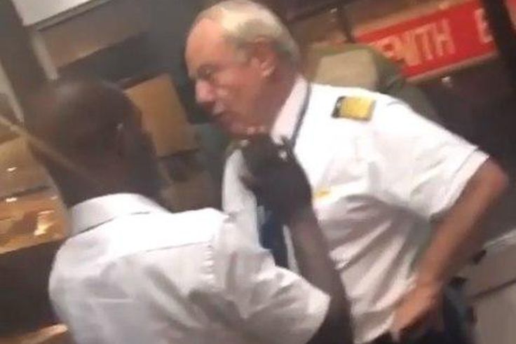 An airline staff was having a conversation with a pilot before an angry passenger threw two slaps down his way.