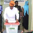 APC candidate, Alhaji Gboyega Oyetola casting his vote