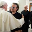 Pope Francis meets U2 singer Bono at the Vatican, where they discussed the abuse scandal rocking the Catholic Church