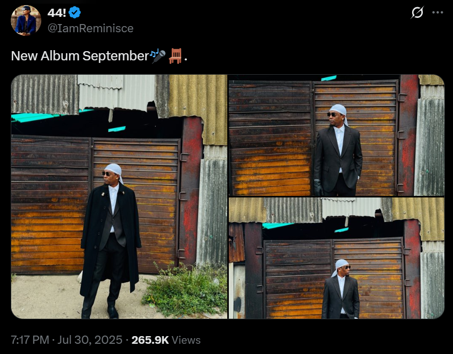 Nigerian hip hop icon Reminisce is set to release his 8th project in 2025