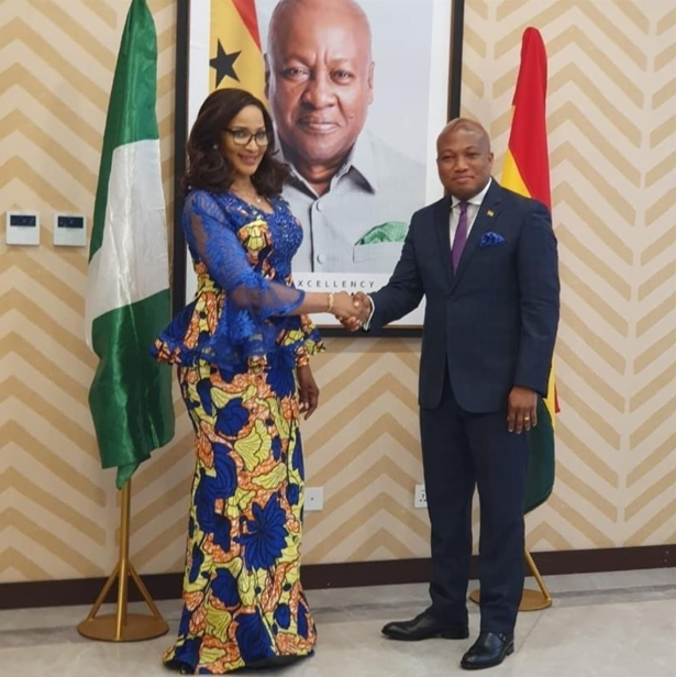 Federal Minister of State for Foreign Affairs Bianca Ojukwu and Ghana’s Foreign Affairs minister, Samuel Ablakwa