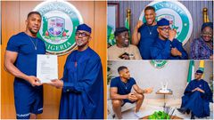 L-R: Former boxing heavyweight champion, Anthony Joshua and Governor Dapo Abiodun of Ogun State. [X, formerly Twitter]