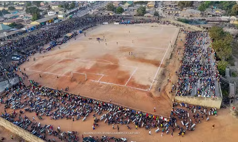 Le stade de Nzérékoré, en Guinée. ALLIANCE DES JEUNES LEADERS DE LA FORÊT  FACEBOOK