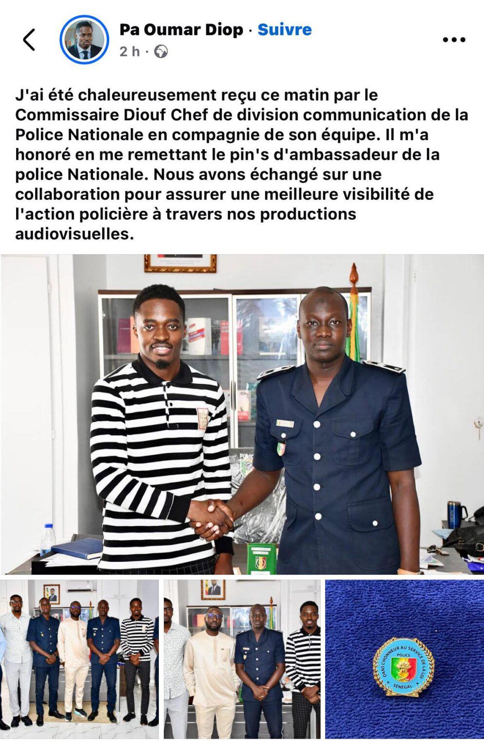 "Ambassadeur de la Police" : POD se rectifie