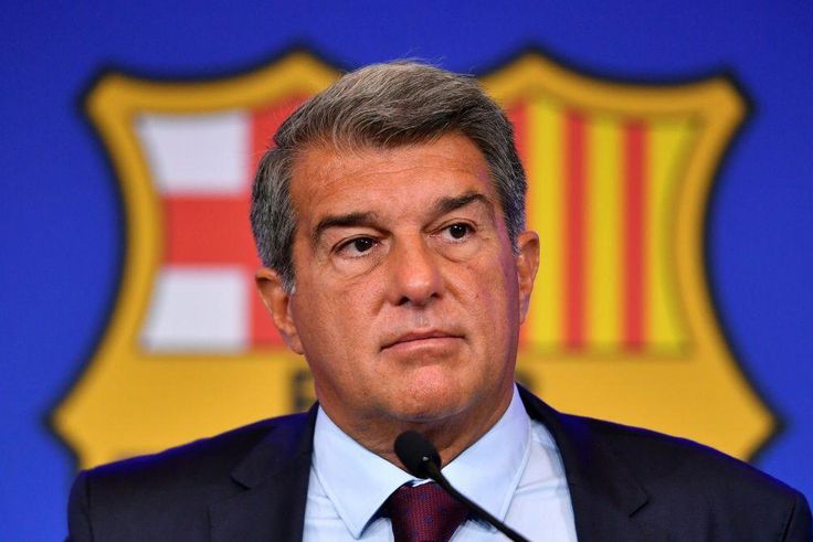 Facing a tricky future: Cub president Joan Laporta laid Barcelona's problems at a press conference