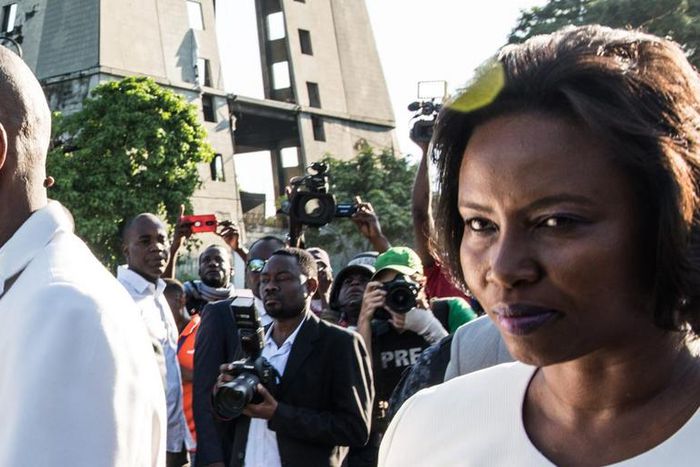 President Jovenel Moises, with his wife Martine tienne Joseph, leaves a ceremony marking the the assassination of Jean-Jacques Dessalines, leader of the Haitian Revolution and the first ruler of an independent Haiti, Port-au-Prince on October 17, 2019....