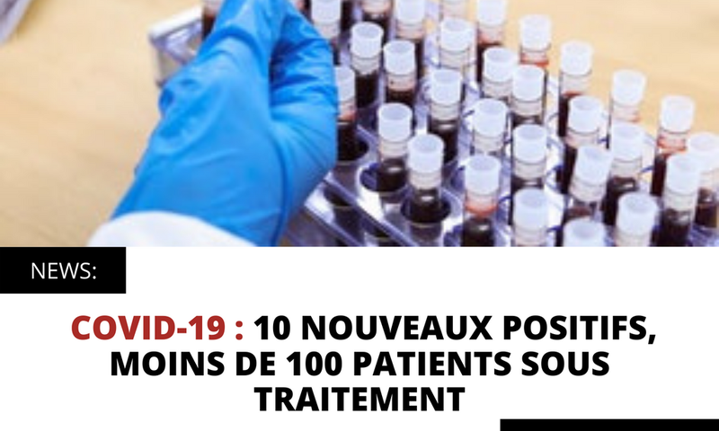 COVID-19 : 10 NOUVEAUX POSITIFS, MOINS DE 100 PATIENTS SOUS TRAITEMENT