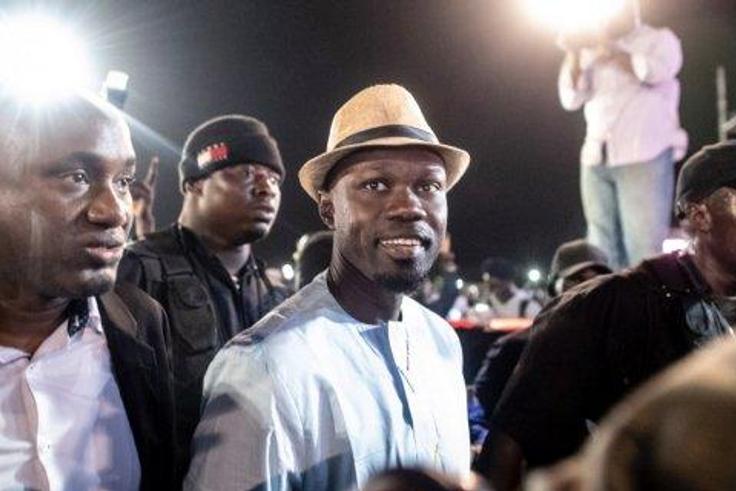 Ousmane Sonko en tournée lors de la campagne présidentielle de 2019