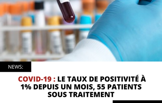 COVID-19 : LE TAUX DE POSITIVITÉ À 1% DEPUIS UN MOIS, 55 PATIENTS SOUS TRAITEMENT