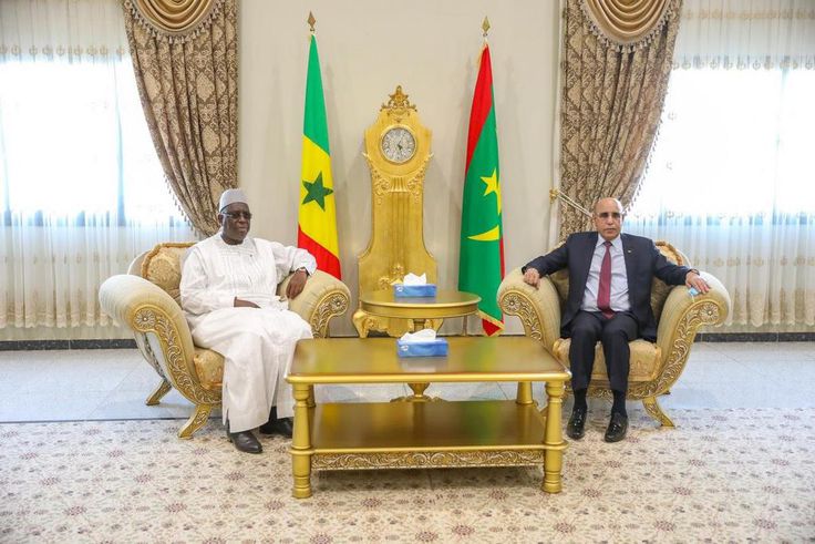 Macky Sall en compagnie de Mouhamed Ould Ch El Ghazouani en Mauritanie