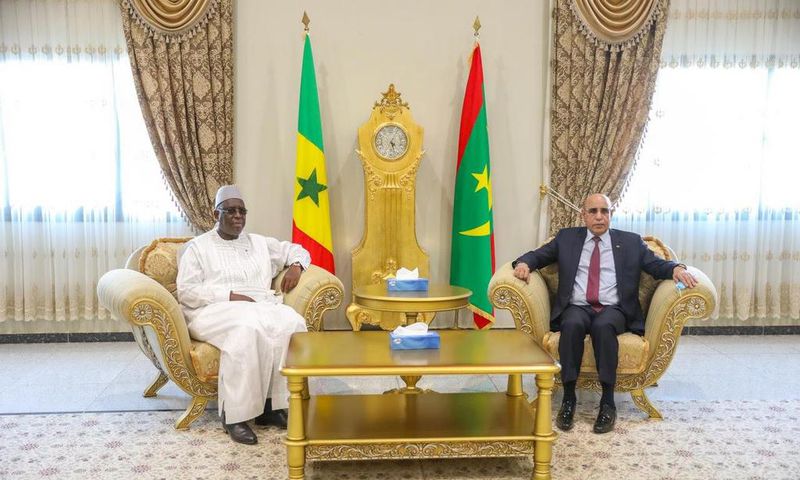 Macky Sall en compagnie de Mouhamed Ould Ch El Ghazouani en Mauritanie