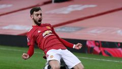 Match winner: Bruno Fernandes's free-kick edged a thrilling FA Cup tie 3-2 for Manchester United over Liverpool