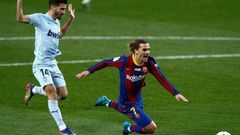 Antoine Griezmann bouscoulé par José Gaya