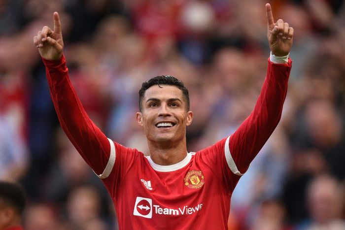 Cristiano Ronaldo scored twice in his first game back at Manchester United