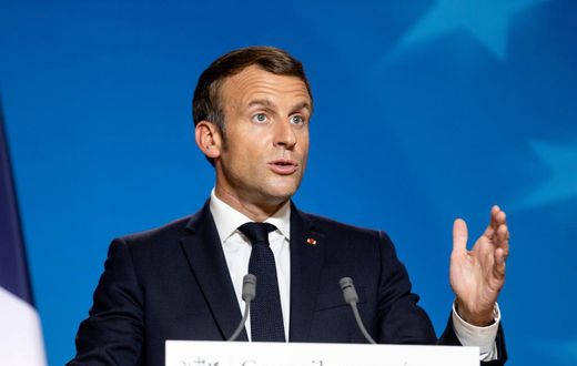 Emmanuel Macron, President of France speaks in Brussels on 2 October 2020.