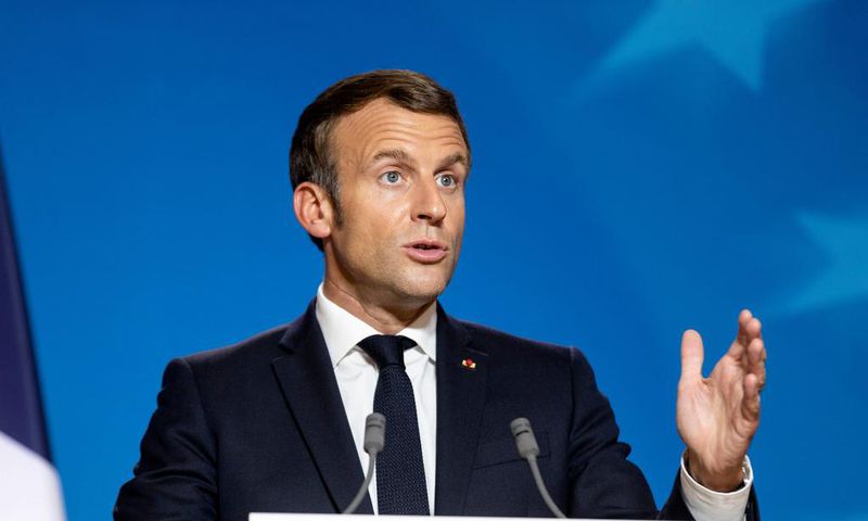 Emmanuel Macron, President of France speaks in Brussels on 2 October 2020.