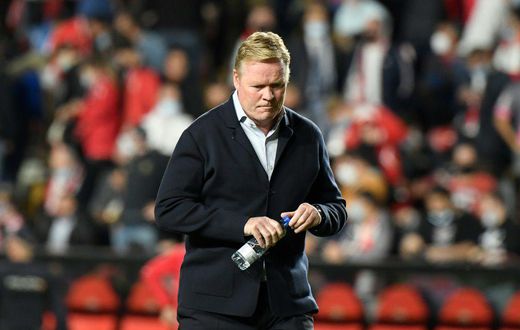 All over: Ronald Koeman during his final match in charge as Barcelona coach, a 1-0 loss at Rayo Vallecano on Wednesday